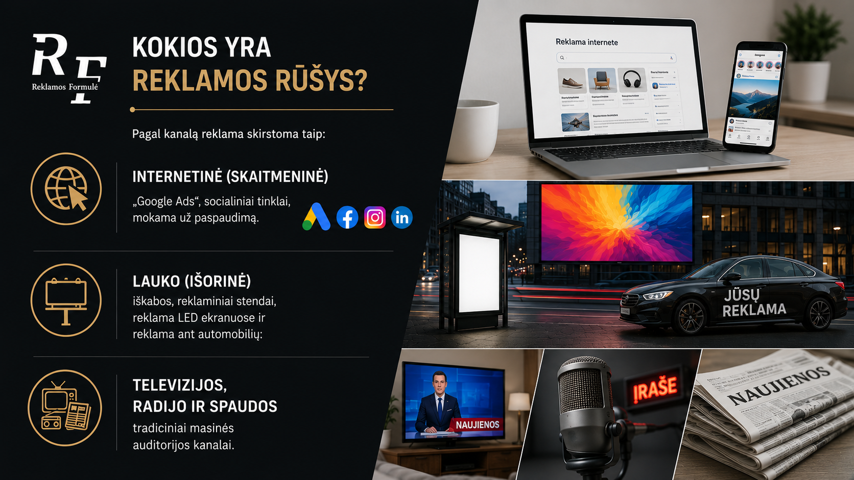 Kas yra reklama? Apibrėžimas, rūšys, tikslai ir funkcijos